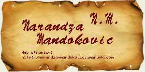 Narandža Mandoković vizit kartica
